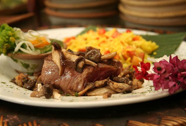 Filet mignon com shiitake, do restaurante Tantra