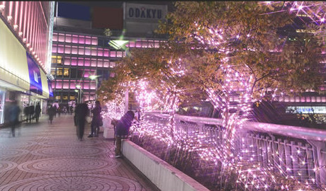 iluminação ao longo do terraço